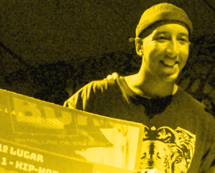 Matimats con el cheque de campeón de Hip Hop