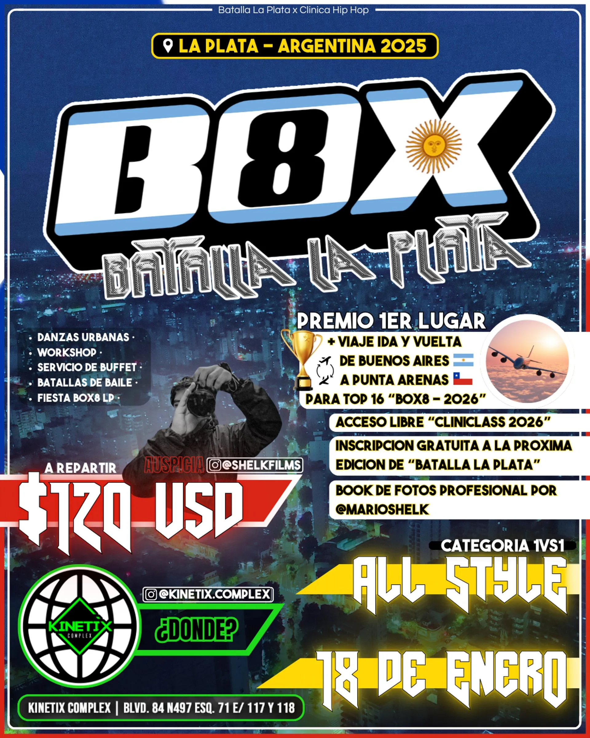 Flyer oficial BOX8 Batalla La Plata 2025