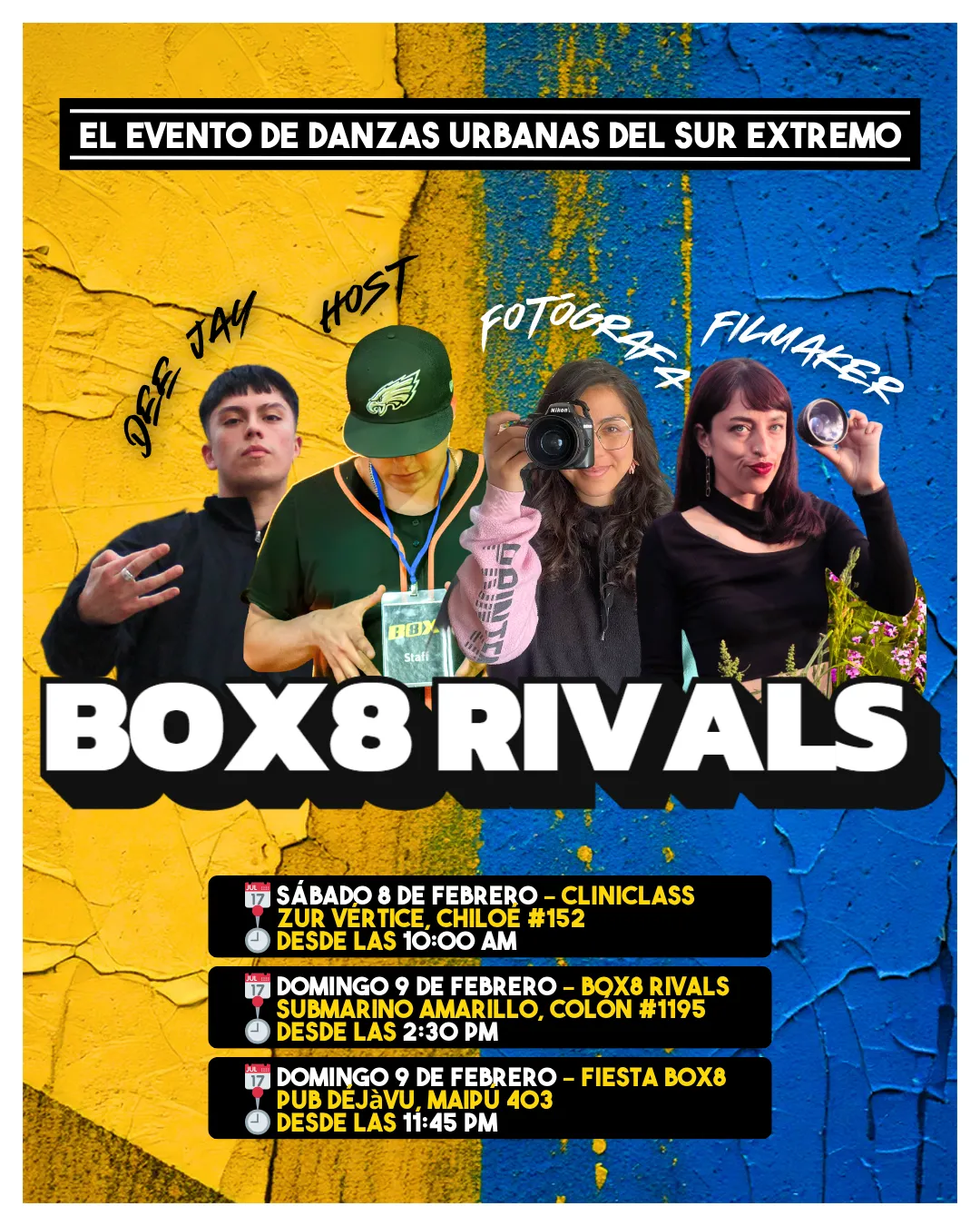 Staff y cronograma de 3 días BOX8 Rivals 2025