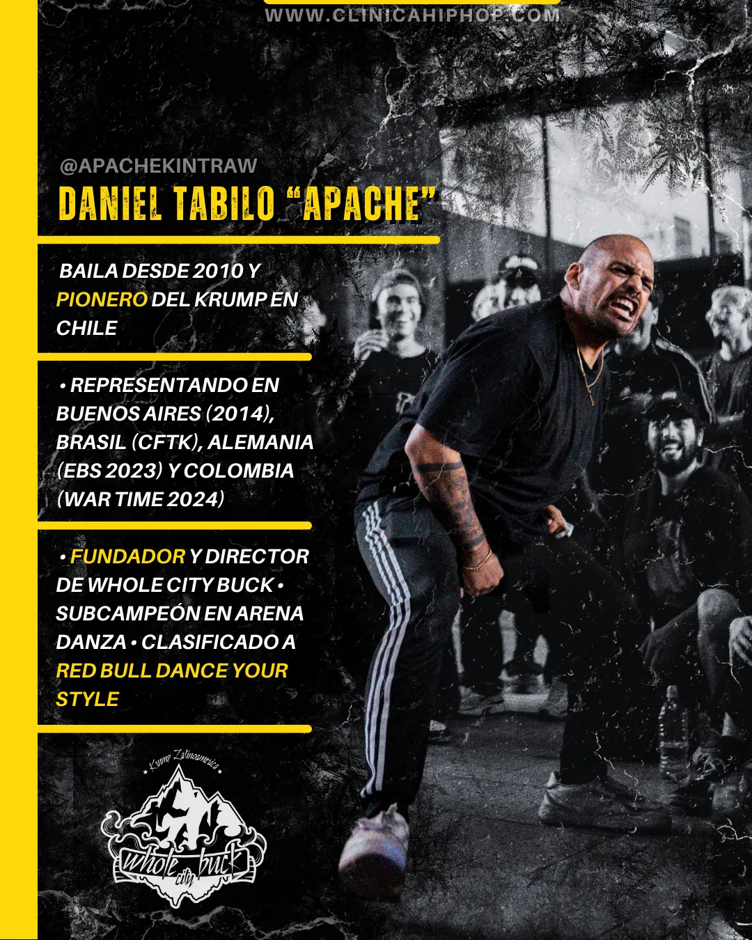 Apache Daniel Tabilo bio Krump pionero Chile