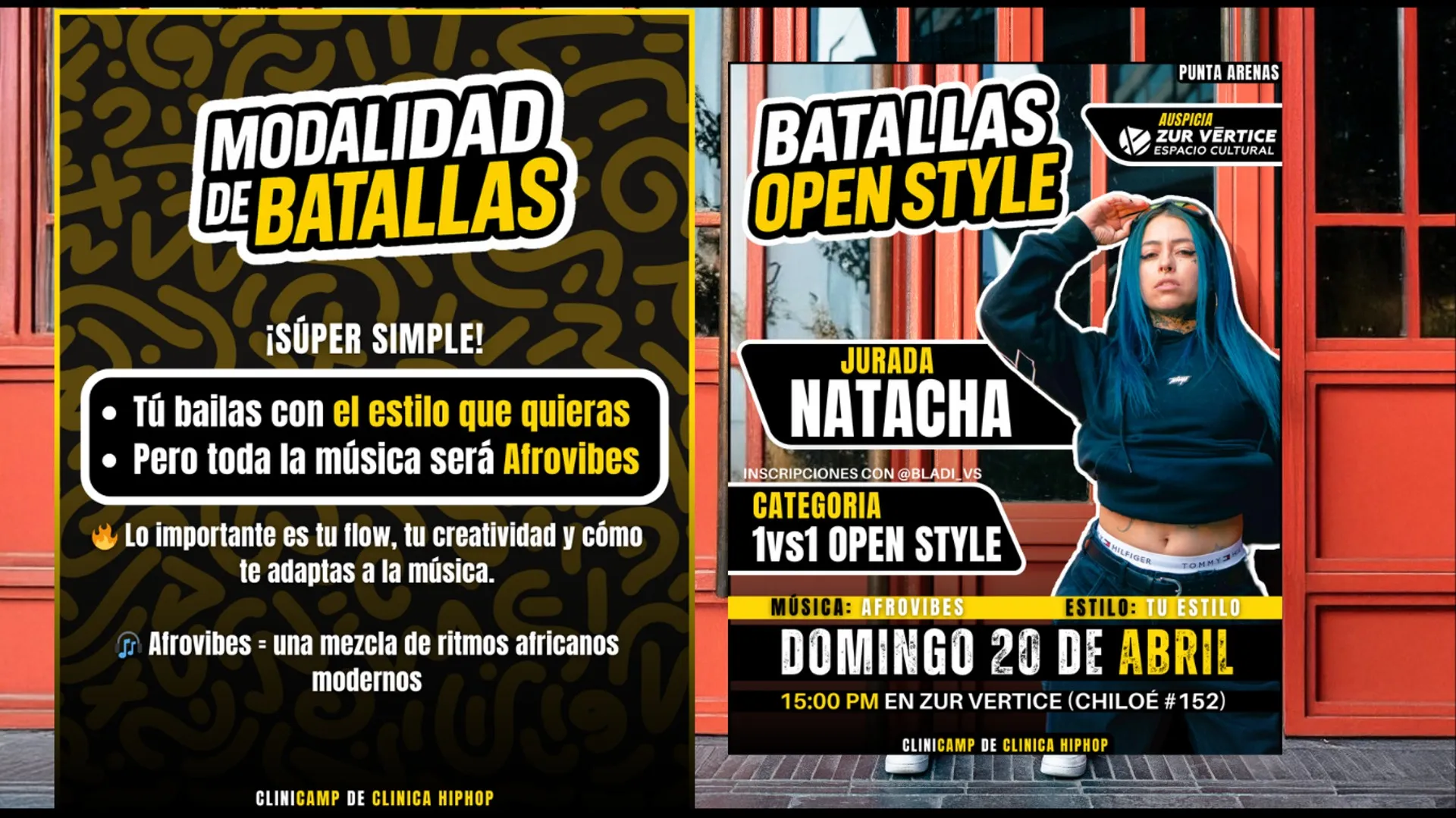 Flyer batallas Afrovibez — 1v1 Open Style