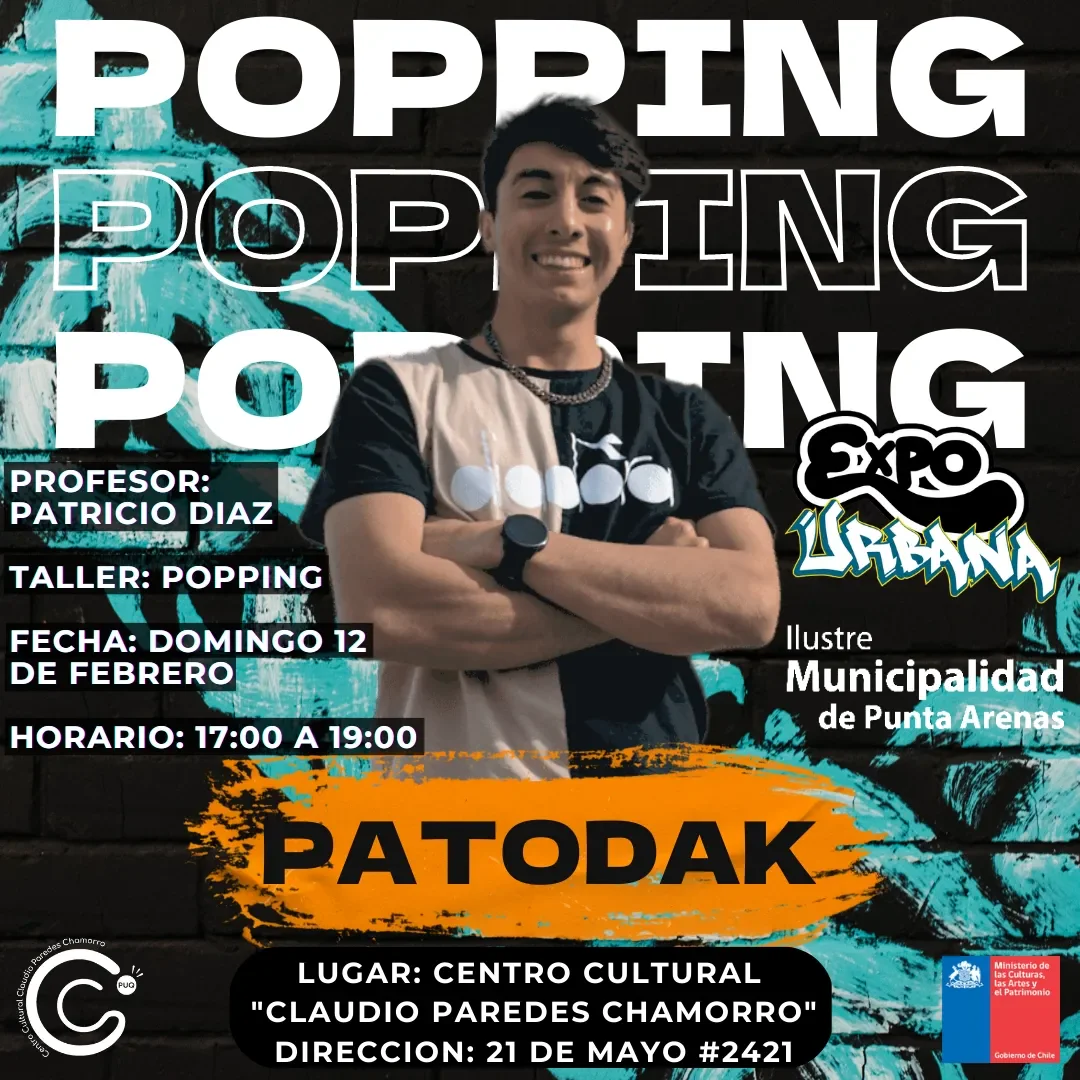 Flyer Popping con Patodak — Domingo 12 feb